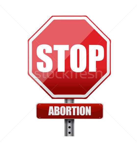 停止 中絶 実例 デザイン 白 赤 ストックフォト © alexmillos