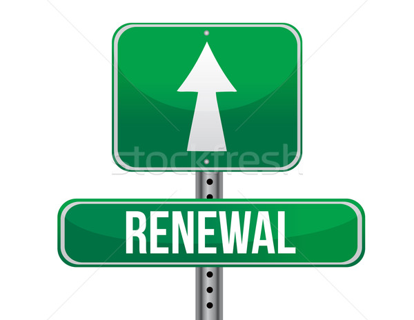 renewal road sign illustration design over a white background Stock photo © alexmillos