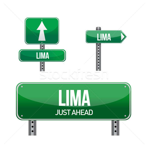 Lima Peru miasta znak drogowy ilustracja projektu Zdjęcia stock © alexmillos