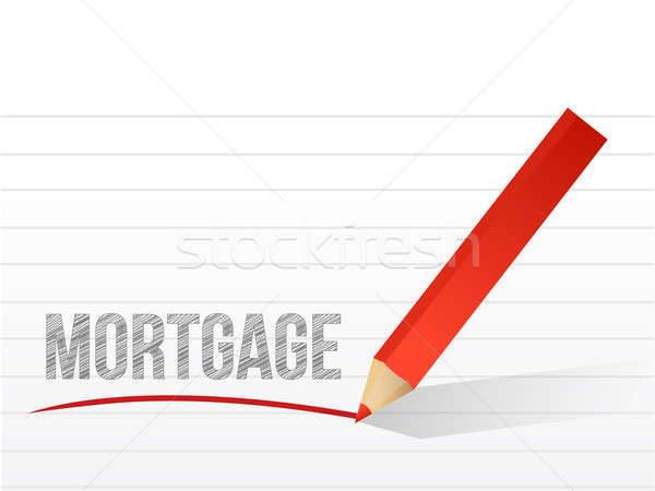 mortgage written on a notepad paper. illustration design Stock photo © alexmillos