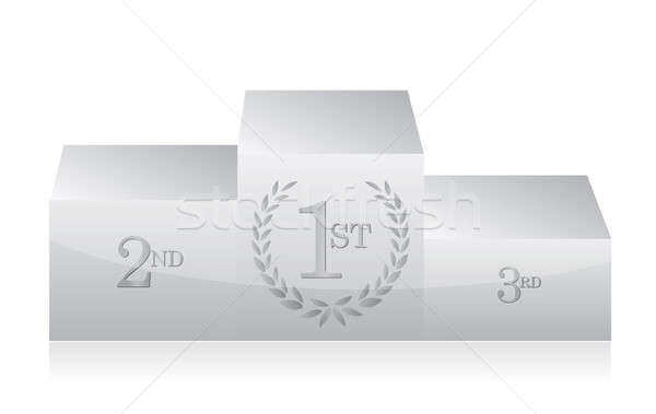 white clean podium illustration design over a white background Stock photo © alexmillos