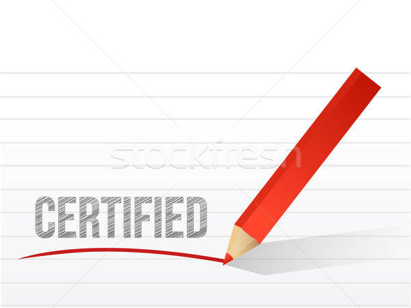 Word certified written on a white notepaper  Stock photo © alexmillos