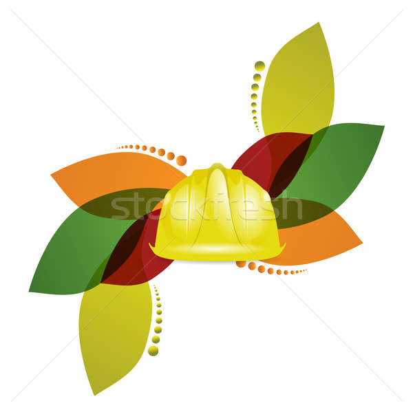 Construction helmet and floral design  Stock photo © alexmillos