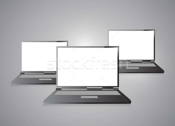 Laptops with blank screen isolated Stock photo © alexmillos