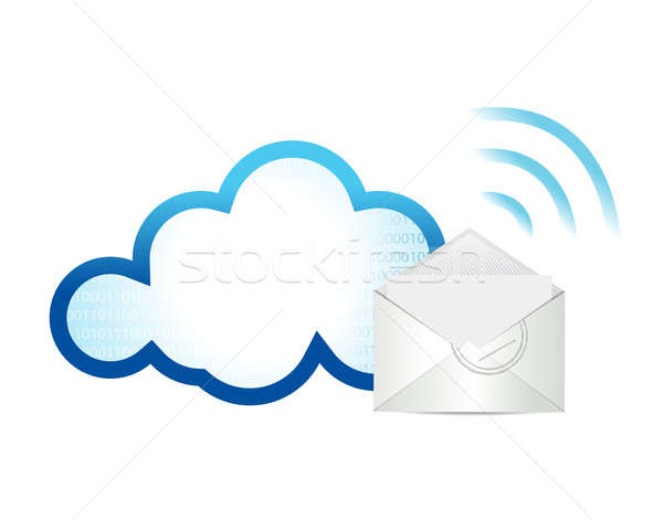 email wifi cloud computing illustration design Stock photo © alexmillos