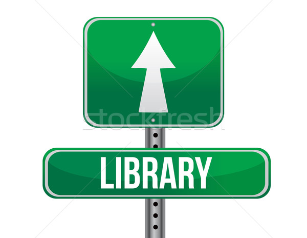 library road sign illustration design over a white background Stock photo © alexmillos