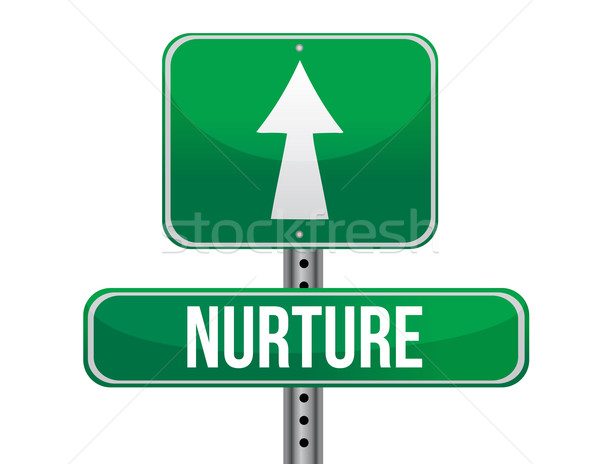 nurture road sign illustration design over a white background Stock photo © alexmillos