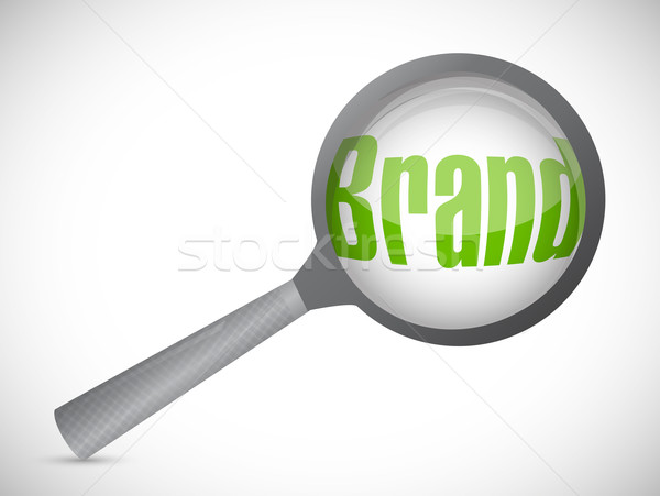 Magnifying glass showing brand word on white background Stock photo © alexmillos