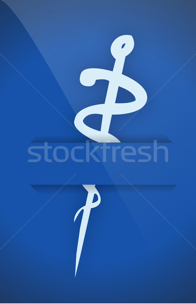 Foto stock: Médico · símbolo · bolso · ilustração · projeto · azul