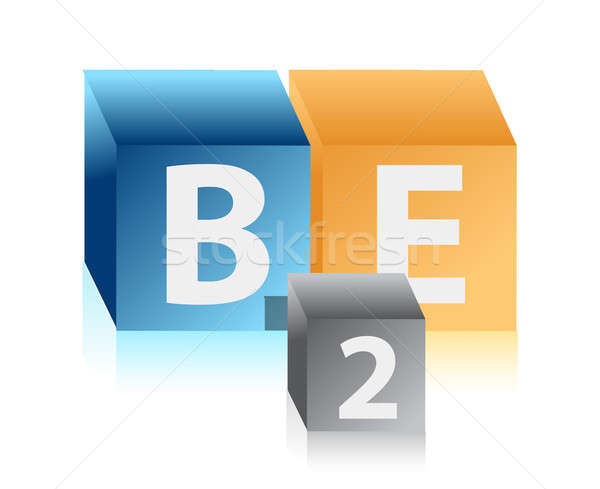 business to employees cubes illustration design over white Stock photo © alexmillos