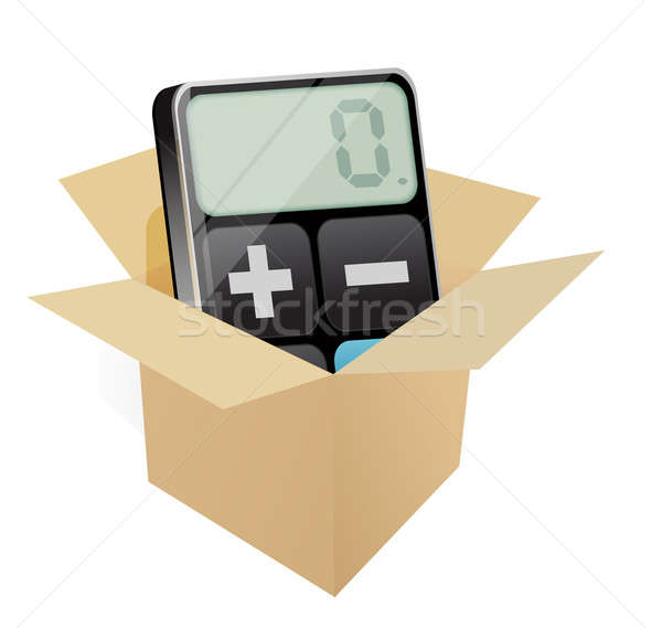 Box and modern calculator Stock photo © alexmillos