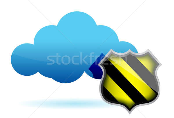 Cloud computing protection illustration Stock photo © alexmillos