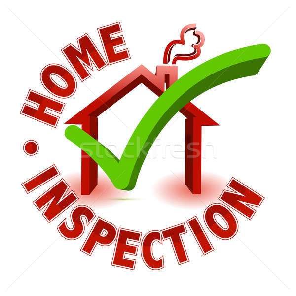 Home inspectie gebouw Rood grafische reparatie Stockfoto © alexmillos