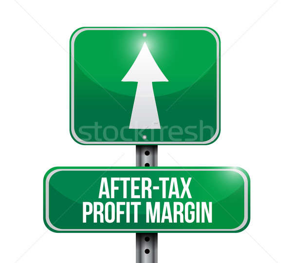 after-tax profit margin road sign illustrations design over whit Stock photo © alexmillos