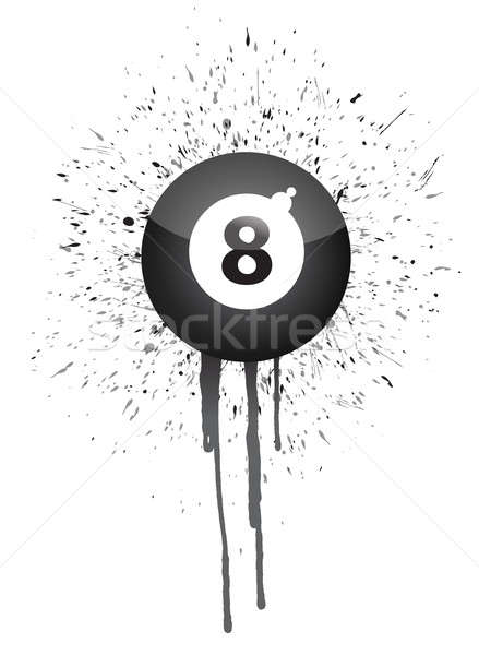 Stock photo: Ink splatter eight ball 