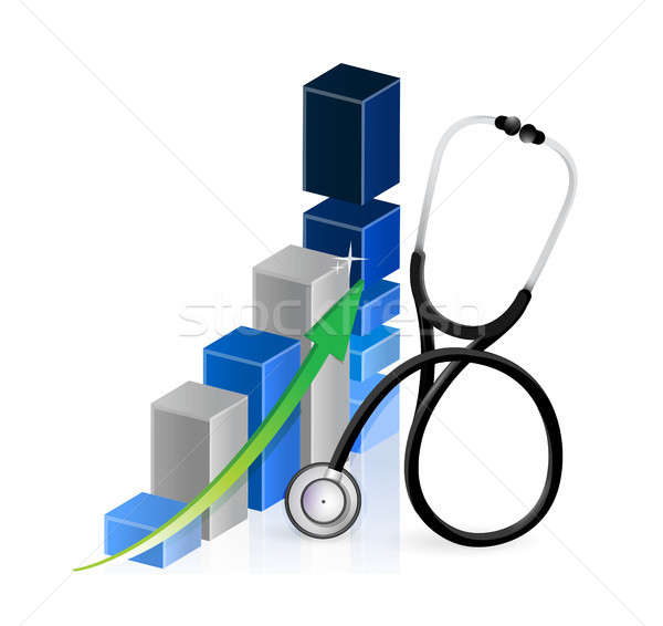 business graph with a Stethoscope Stock photo © alexmillos