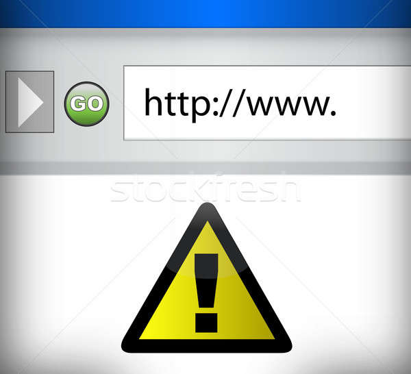 internet browser with yellow warning sign illustration design Stock photo © alexmillos