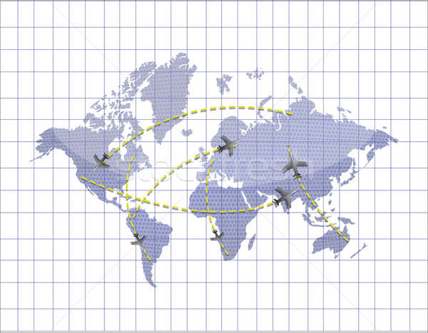 Világ szállítás térkép illusztráció terv üzlet Stock fotó © alexmillos