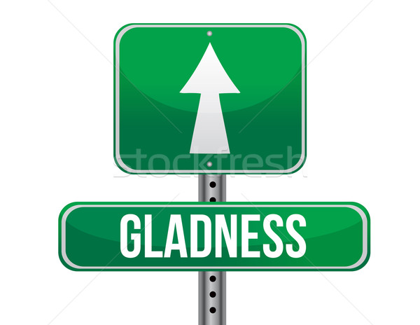gladness road sign illustration design over a white background Stock photo © alexmillos