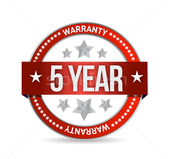 five year warranty seal illustration design over white Stock photo © alexmillos