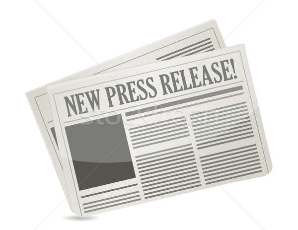 new press release illustration design over white Stock photo © alexmillos
