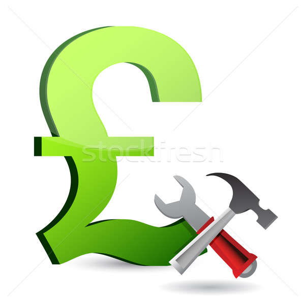 currency tools symbol illustration design over white Stock photo © alexmillos