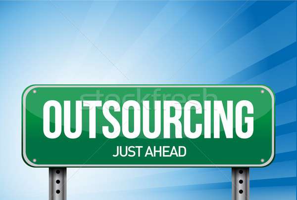 outsourcing road sign illustration design Stock photo © alexmillos