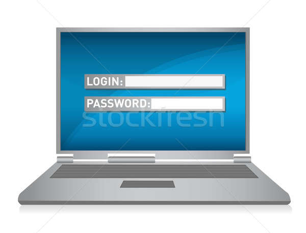 Monitor. laptop computer security illustration design Stock photo © alexmillos