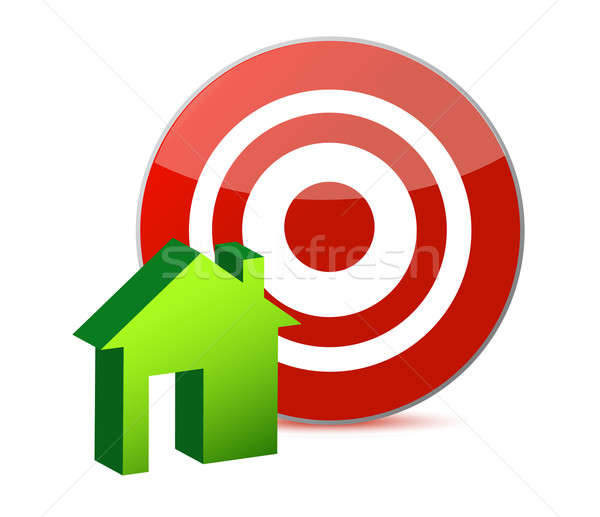 target and house illustration design over white Stock photo © alexmillos