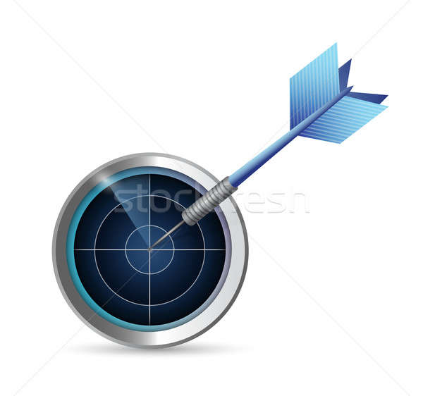 Stockfoto: Radar · target · dart · illustratie · ontwerp · witte