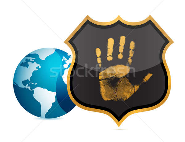 Blijven beschermd illustratie ontwerp witte wereldbol Stockfoto © alexmillos
