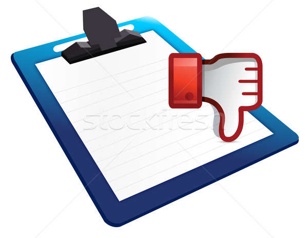 Stock photo: Clipboard Dislike Icon. Thumb down Sign