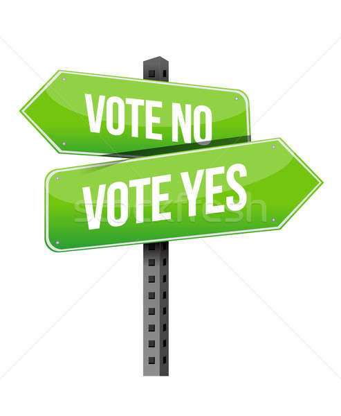vote yes or no road sign Stock photo © alexmillos