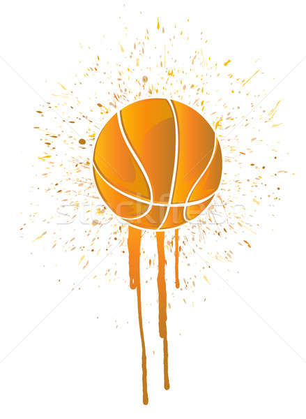 Atramentu splatter koszykówki ilustracja projektu biały Zdjęcia stock © alexmillos