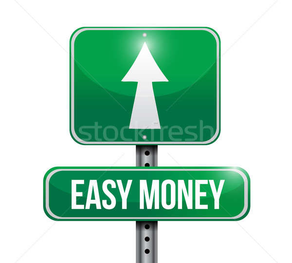 easy money road sign illustration design Stock photo © alexmillos