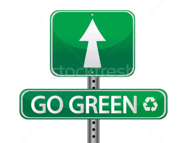 Go green sign illustration design over a white background Stock photo © alexmillos