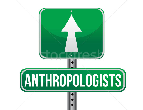 anthropologist road sign illustration design over a white backgr Stock photo © alexmillos