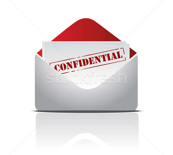 Confidencial e-mail projeto assinar vermelho etiqueta Foto stock © alexmillos