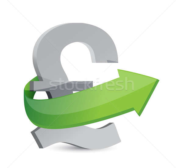 British pound sign with arrow. Symbolize growth Stock photo © alexmillos