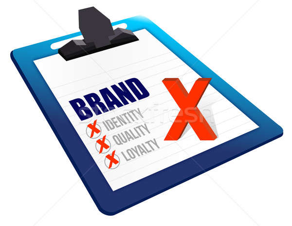 Stock photo: Identity, Quality and Loyalty checklist clipboard 
