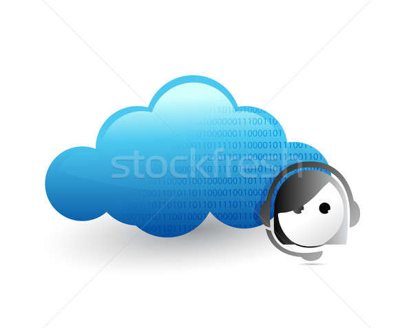 Felhő alapú technológia ügyfélszolgálat üzlet telefon terv háttér Stock fotó © alexmillos