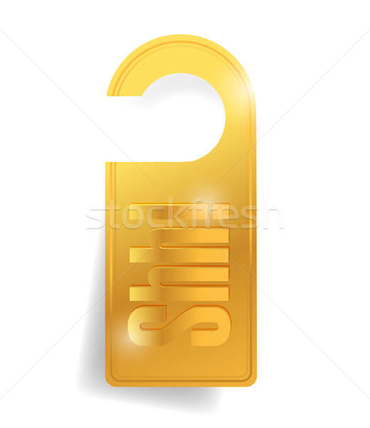 Stock photo: Shh door hanger for a hotel. illustration 