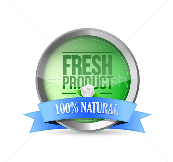 Stock photo: Fresh food product shield of approval illustration 