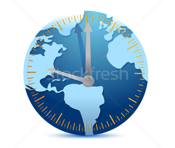 Global time concept illustration design over a white background Stock photo © alexmillos