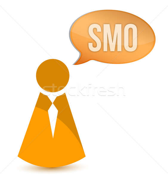 Stock photo: businessman smo message illustration design over a white backgro