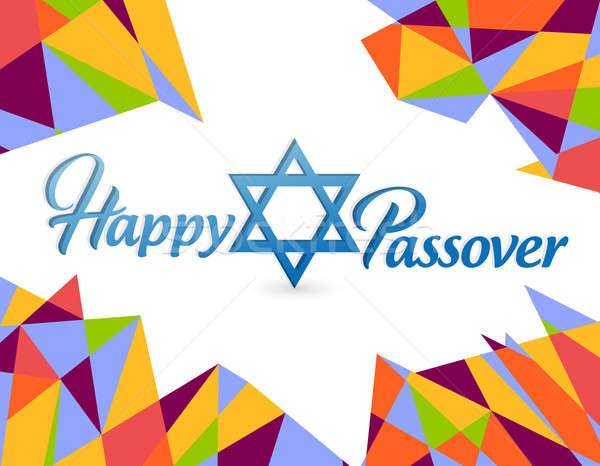 Stock photo: Happy passover sign card illustration