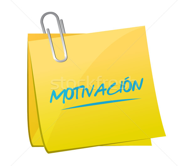 Foto stock: Motivación · memorándum · post · signo · espanol · ilustración