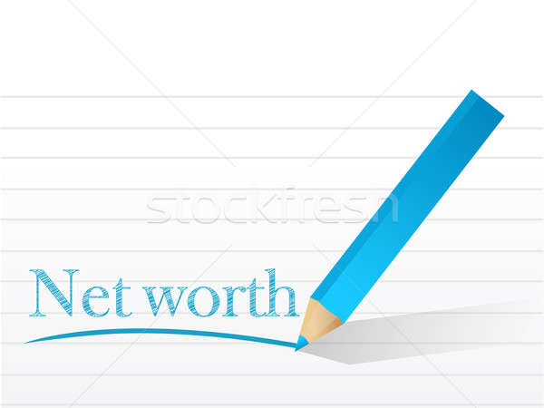 Net worth pencil written sign illustration Stock photo © alexmillos