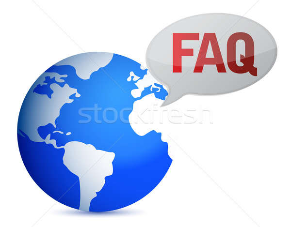 globe with word FAQ in red Stock photo © alexmillos