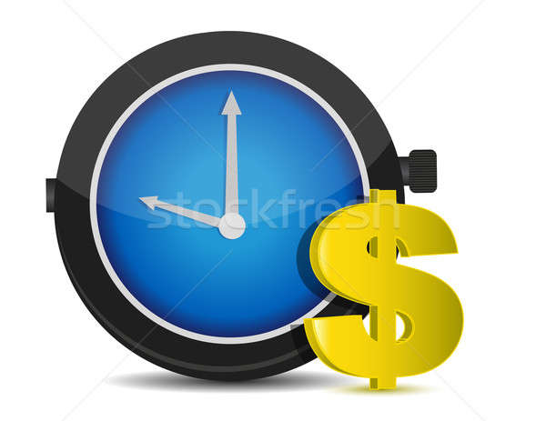 Az idő pénz illusztráció fehér óra idő óra Stock fotó © alexmillos